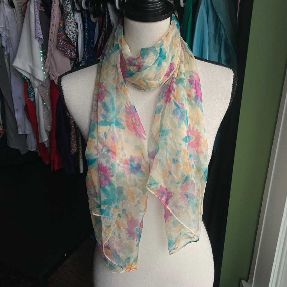 Women's Scarf One Size Beige Multi-color